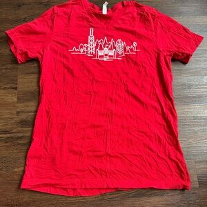 Large Chicago Red Graphic T-Shirt neck women’s